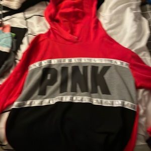 Red gray and black sweatshirt from PINK